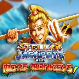 Stellar Jackpots with More Monkeys slot visual from Lightning Box Game available on bonuseriacasino.net